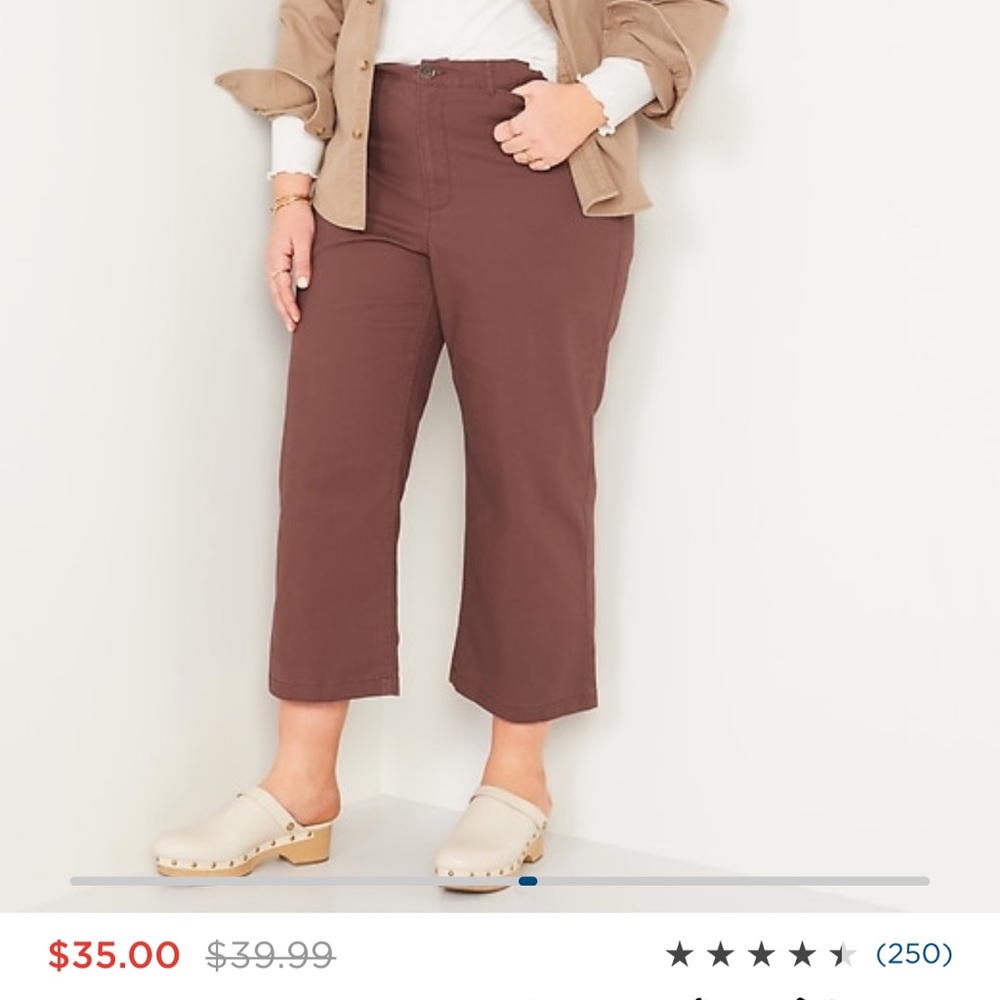 Wide leg cropped pants